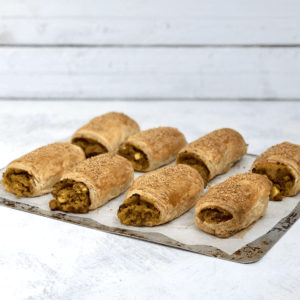 pumpkin, chickpea, silverbeet and feta sausage rolls recipe