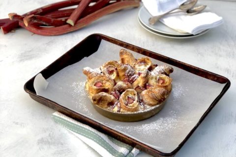 rhubarb croissant pudding recipe