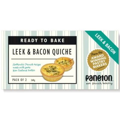 “Ready To Bake” <br>Leek and Bacon Quiches <br>(2 pack)