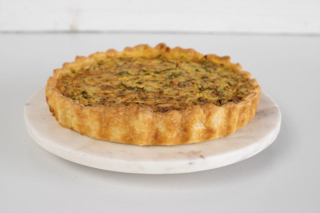 yellow green courgettes tart
