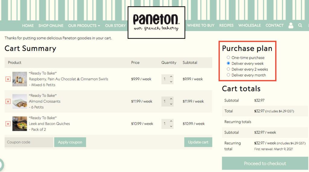 Subscriptions Purchase Plan